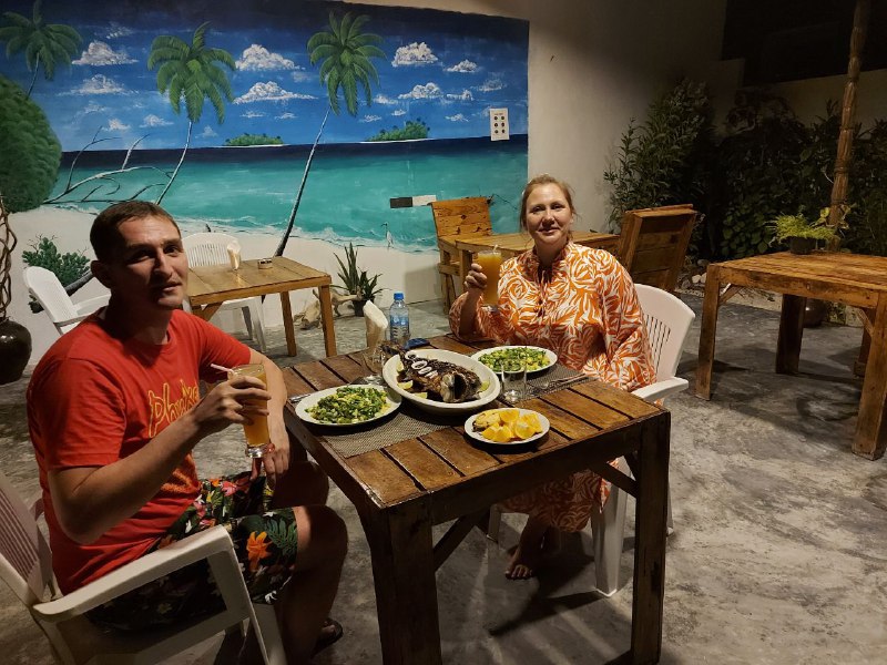 Dinner at veli thoddoo inn